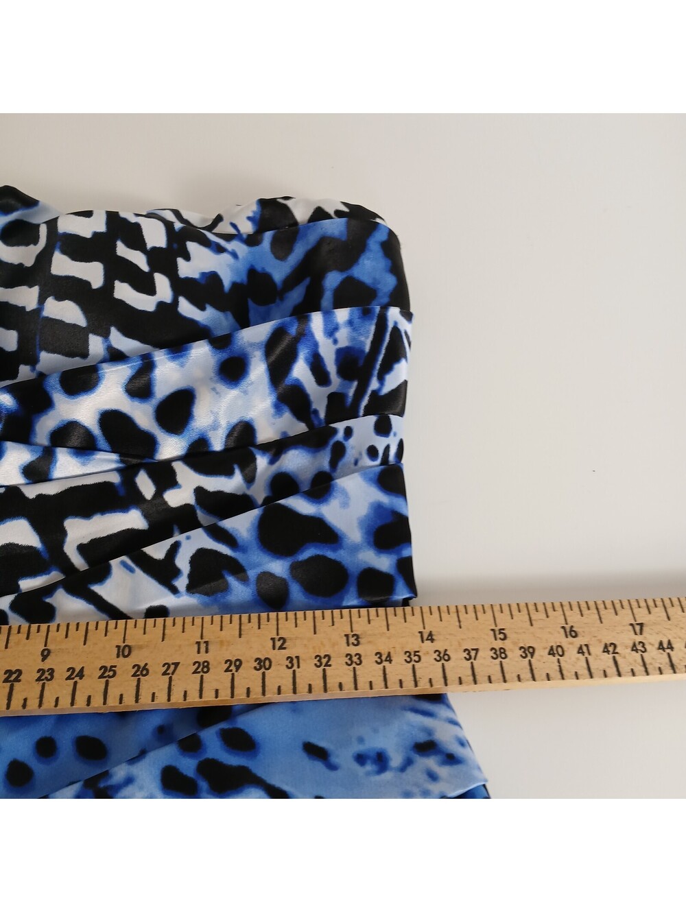 Snap Strapless Tube Dress Women Medium Blue Animal Print Mini Dress - Picture 7 of 9